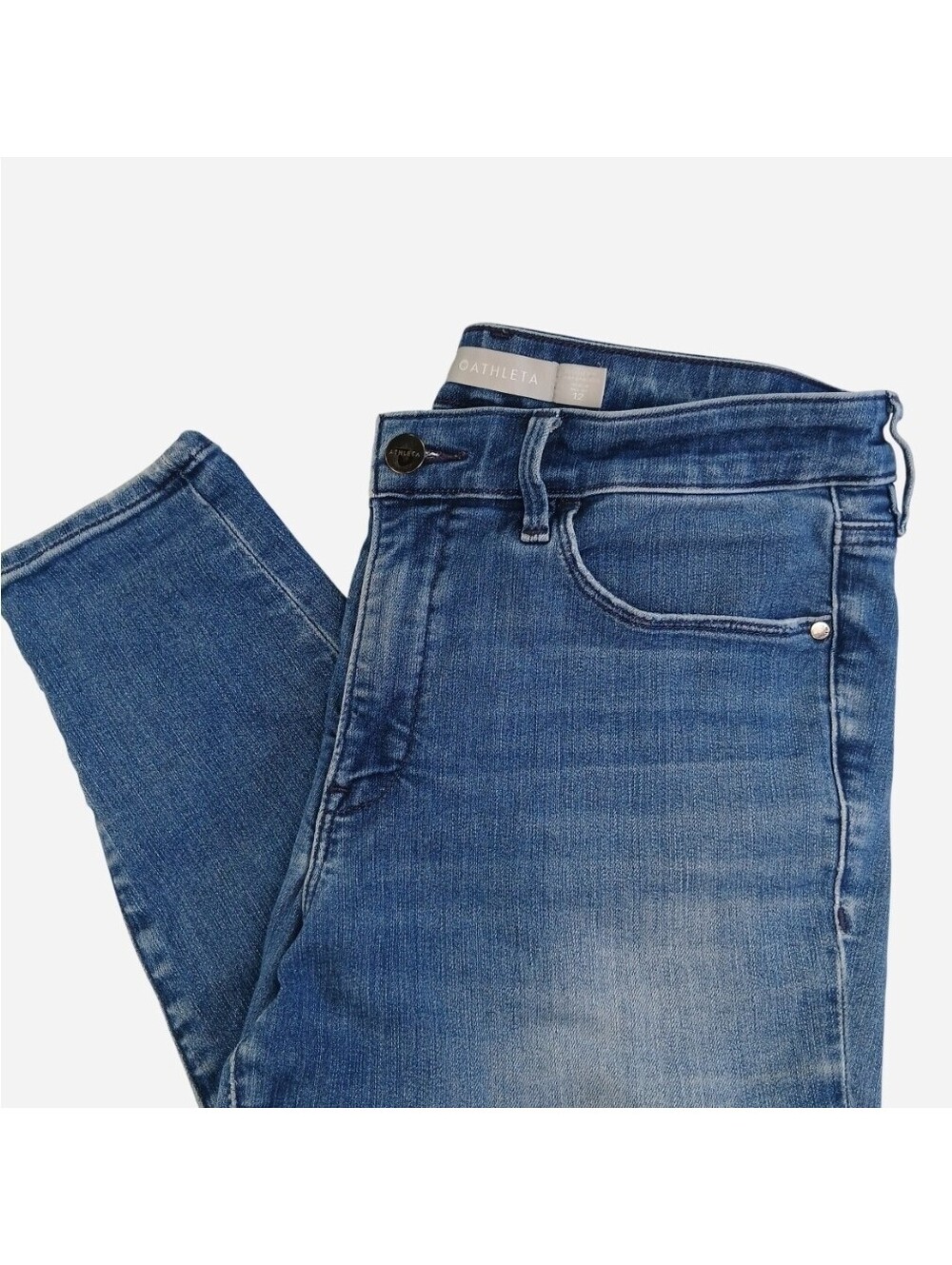 Athleta Sculptek Ultra Skinny Jeans Womens Size 12 Blue Mid Rise Stretch Denim